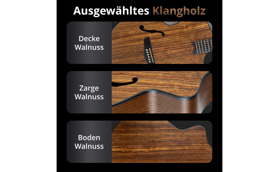 Акустична гітара Classic Cantabile SHG-2WN LaBelle Westerngitarre - гітара з бічним звуковим отвором та підлокітником, корпус з горіха, гриф з чорного дерева/Окуме, вінтажний дизайн