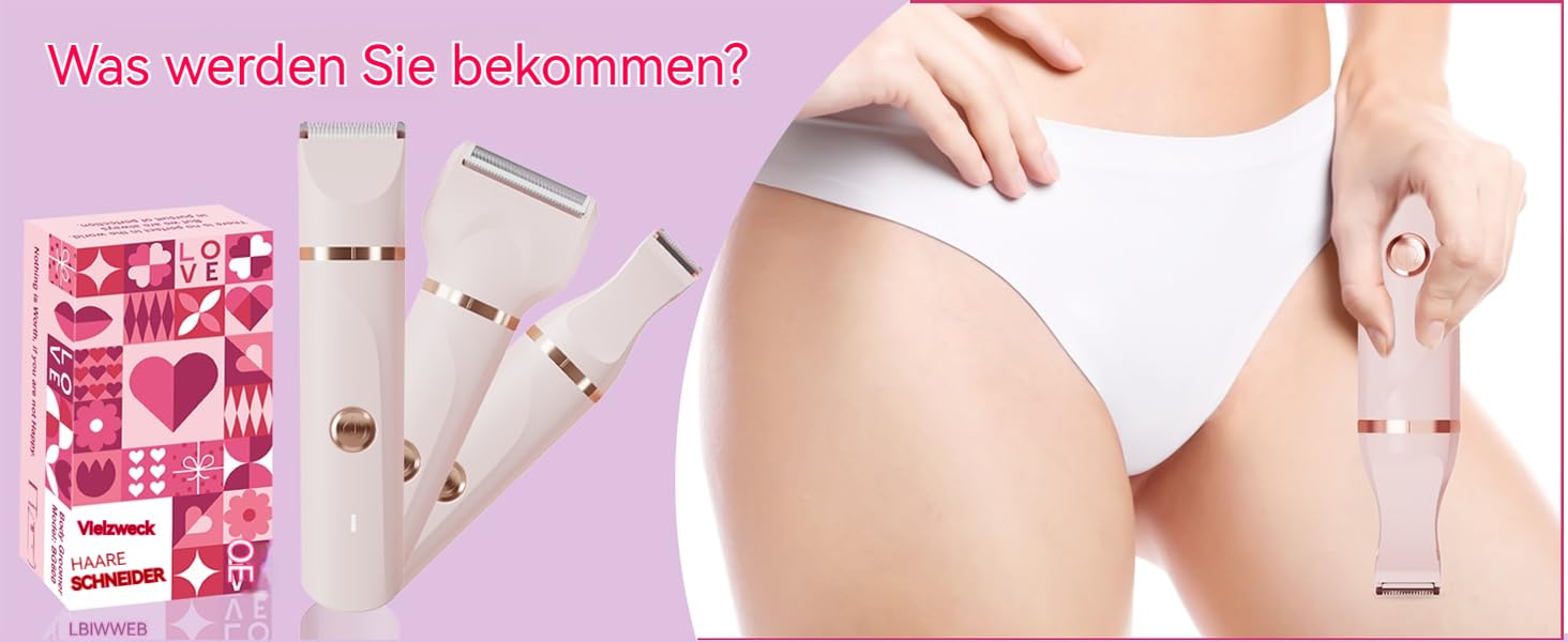 Електричний жіночий триммер для інтимної зони, бездротовий, вологостійкий, червоний