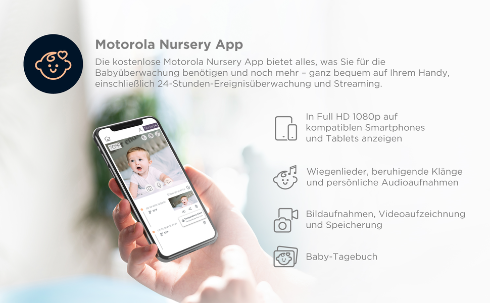 Дитячий відеомонітор Motorola Nursery VM 483 з камерою, інфрачервоним нічним баченням, функцією двостороннього зв'язку та цифровим зумом (PIP1000C EU)