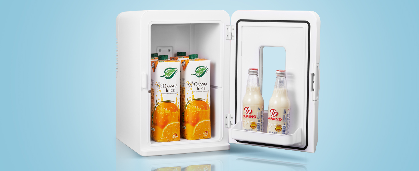 NORTHCLAN Міні холодильник 2в1 15 літрів (21 банка), портативний з охолодженням та нагріванням, 12V/220V для авто, офісу та гуртожитку, чорний, Max & Eco-режим