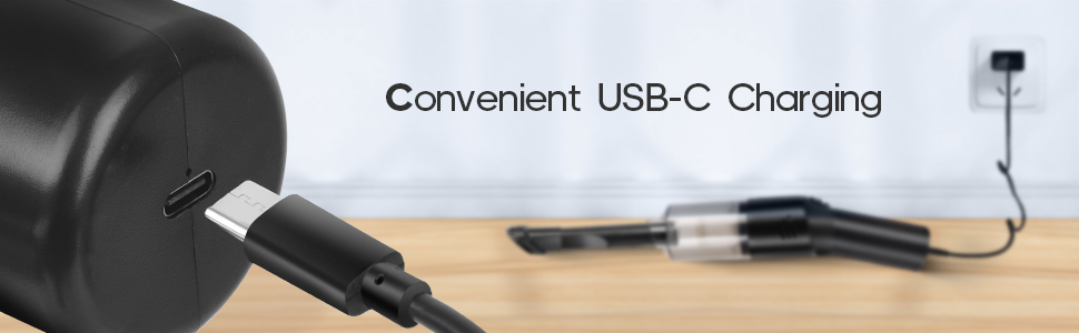 Портативний акумуляторний ручний пилосос Suloea, USB, чорний