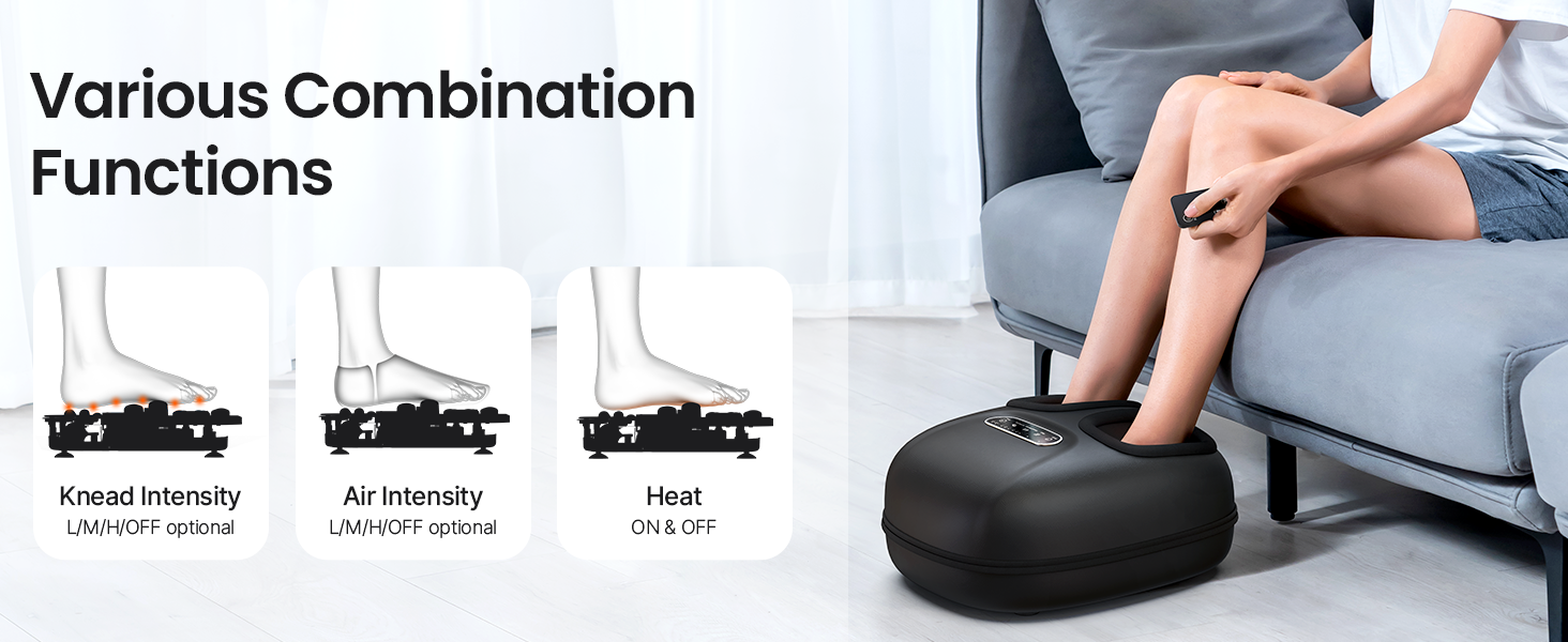 Масажер для ніг RENPHO з підігрівом FM057R: Shiatsu, компресія, для Plantarfasciitis