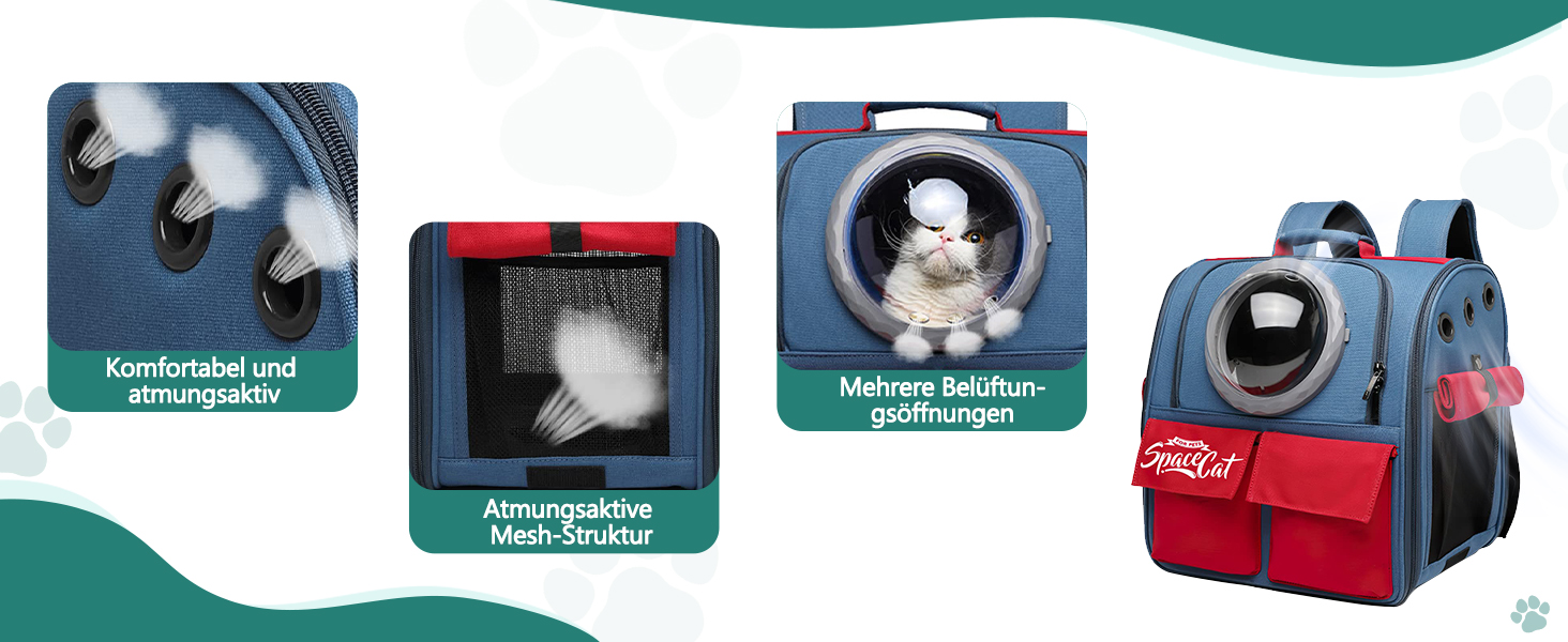 Рюкзак-переноска для кота Galatée, рюкзак для тварин, рюкзак-кокони, рюкзак-капсула з вентиляцією, рюкзак для собак та маленьких собак (сірий)