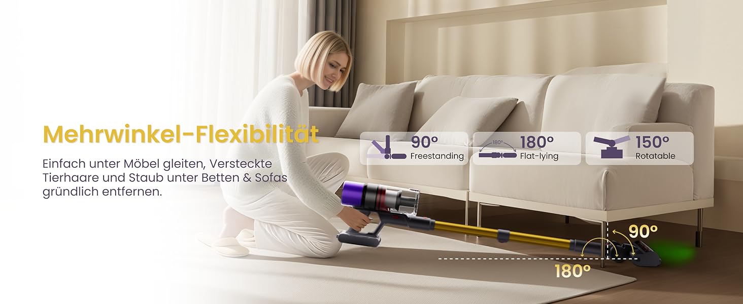 Бездротовий пилосос X7 55Kpa/600W/80Min з LED-дисплеєм, акумуляторний, самостійно заряджається, з антизаплутувальною щіткою, автоматичний режим для килимів, шерсті тварин та твердих поверхонь, золотий