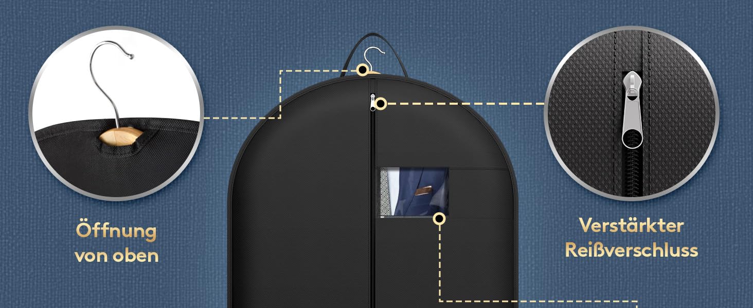 Чохли для одягу Lifewit 100x60 см (3 шт) – для костюмів, піджаків, блейзерів. Захисний мішок для одягу з мішком для взуття, 120 GSM, для подорожей та зберігання.