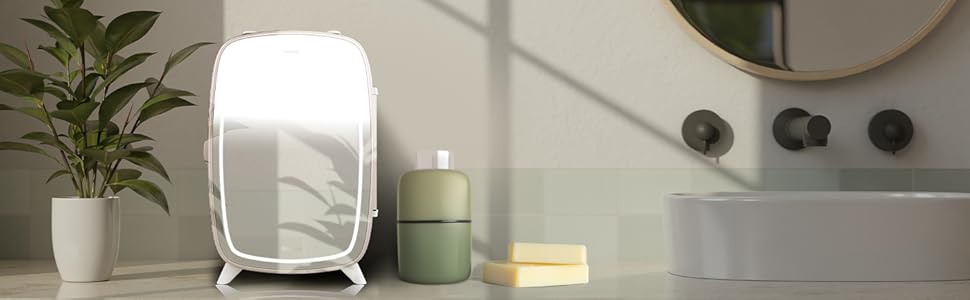 Міні-холодильник Cecotec Bamba CoolingBeauty 6000 з дзеркалом, 6л, білий (рожевий)