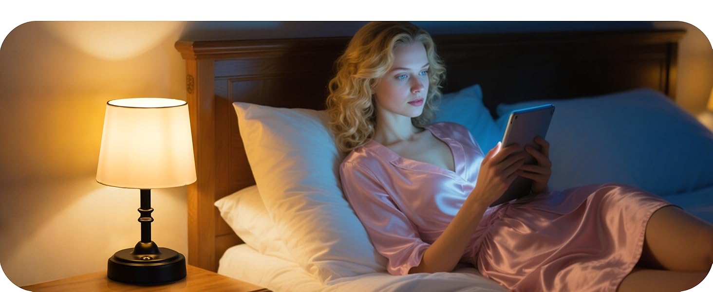 Бездротова лампа настільна акумуляторна 4000mAh, тепле світло 2700K, торшери з сенсорним керуванням, адаптер/кабель для зарядки, для спальні, подарунок (золотиста)