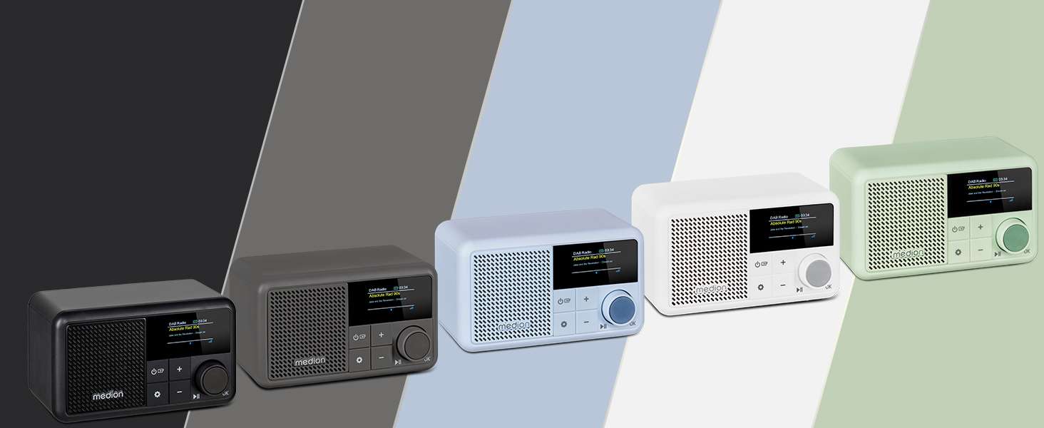 MEDION S66822 Портативне міні радіо DAB+ з Bluetooth, акумулятор до 6,5 годин, зелений колір