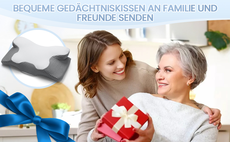 Ортопедична подушка для шиї з Memory Foam, Ergonomische, 2 висоти, для сну на боці, спині та животі, сірого кольору