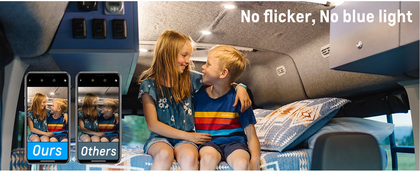 Світлодіодна лампа для кемпера Acegoo 12V/24V з USB зарядкою, червоним нічником, димуванням та гнучким кронштейном