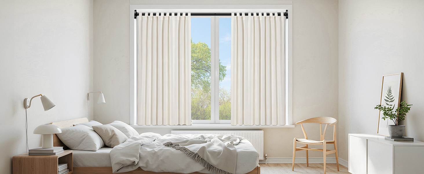 Штанга для штор без свердління AIZESI 100-230 см, Ø 25 мм, телескопічна - для вікон, душу, балкону (чорний)