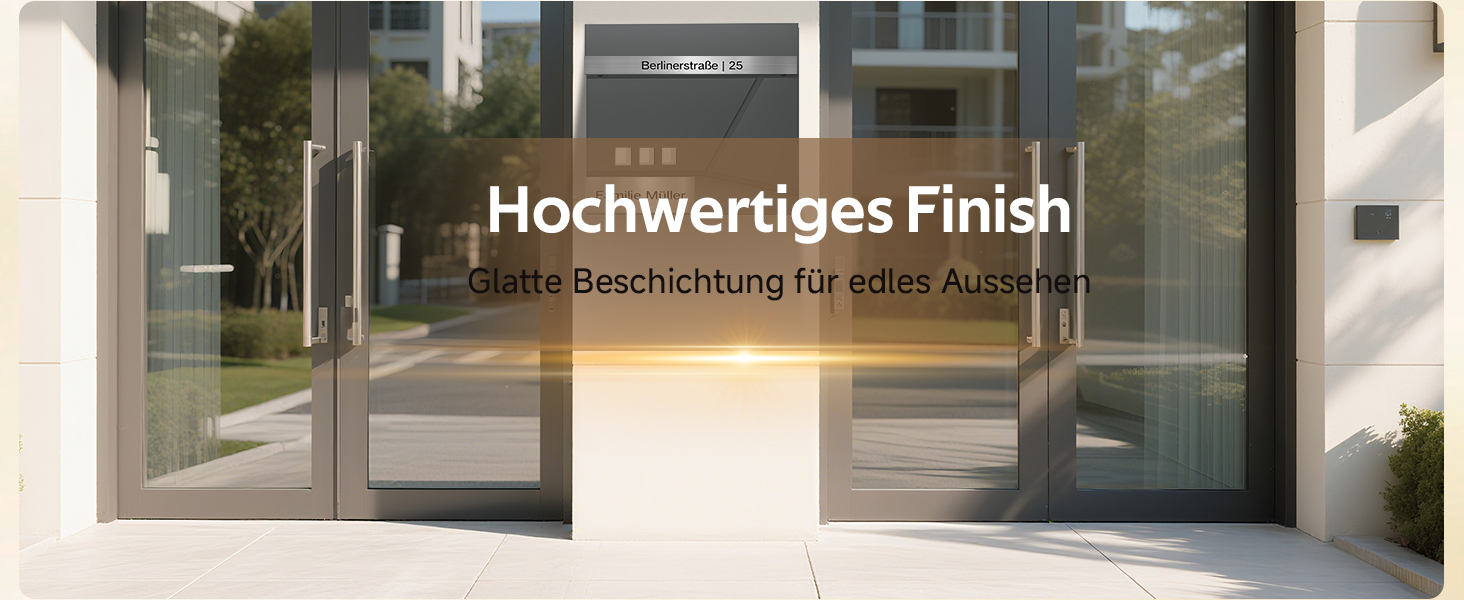 Поштовий ящик Anthrazit з нержавіючої сталі з відділенням для газет (37x37x10 см), персоналізований з табличкою для імені, стійкий до погодних умов, наклейки проти небажаної реклами, настінний поштовий ящик