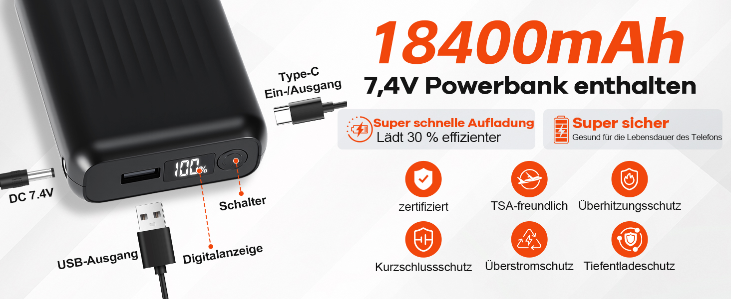 Електрична гріюча жилетка для жінок, 18400mAh, 7.4V, тепла степна жилетка на зиму, чорна (M)
