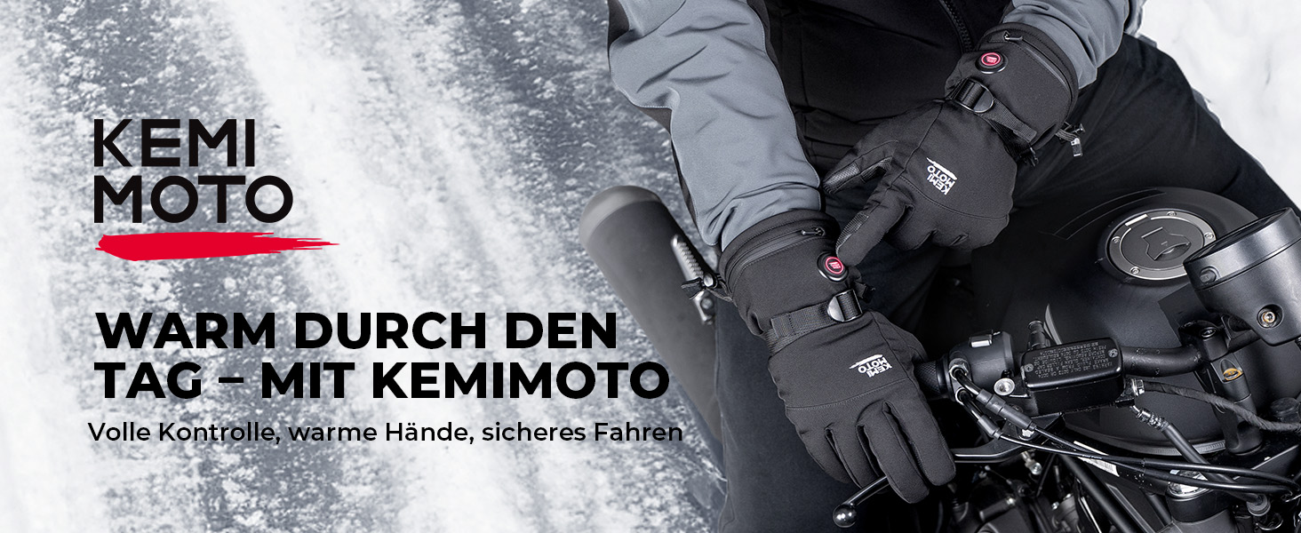 Обогревні рукавички KEMIMOTO з акумулятором 2500mAh, електричні зимові рукавички для чоловіків та жінок, рукавички з підігрівом та сенсорним екраном для катання на лижах, риболовлі, походів (Чорний, M)