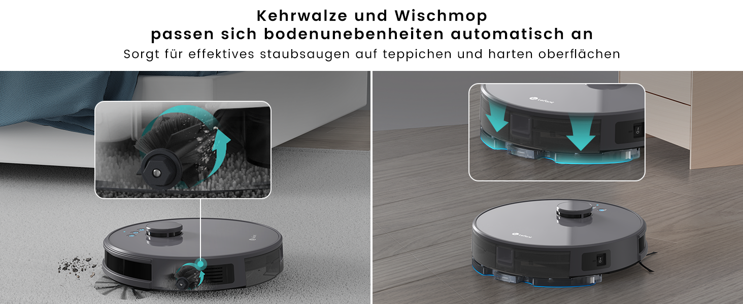 Робот-пилосос LEFANT Gen2 з функцією миття, 12000Pa, автоматична випорожнення, LiDAR навігація, розпізнавання килима, керування через додаток Freemove 3.0 та голосове керування, 8 тижнів бездротової роботи (M1G)