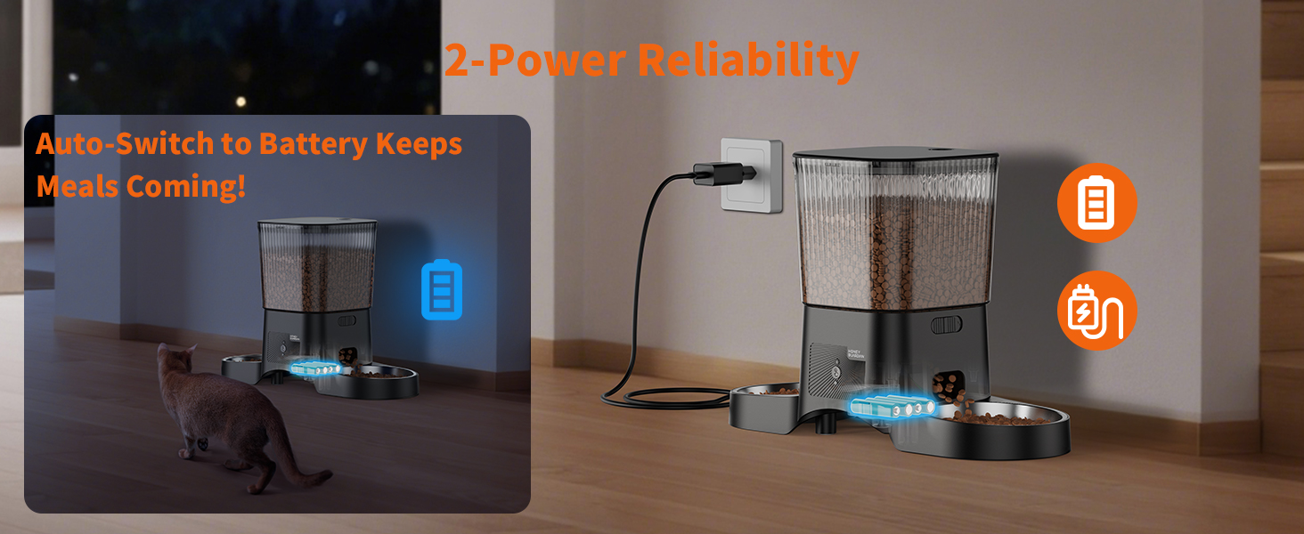 Автоматичний годівниця для котів HoneyGuardian з Wi-Fi та 2/4 мисками, 5G, чорний