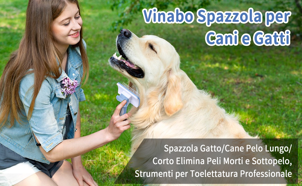 Щітка для котів та собак Vinabo: видалення підшерстя, легке розчісування, самоочищення, блакитна