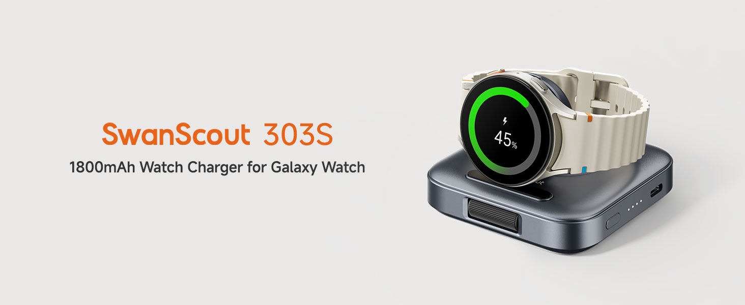 Індукційна зарядна станція для Samsung Galaxy Watch 8, колір тех-сірий (не підходить для Watch Ultra 2/9)