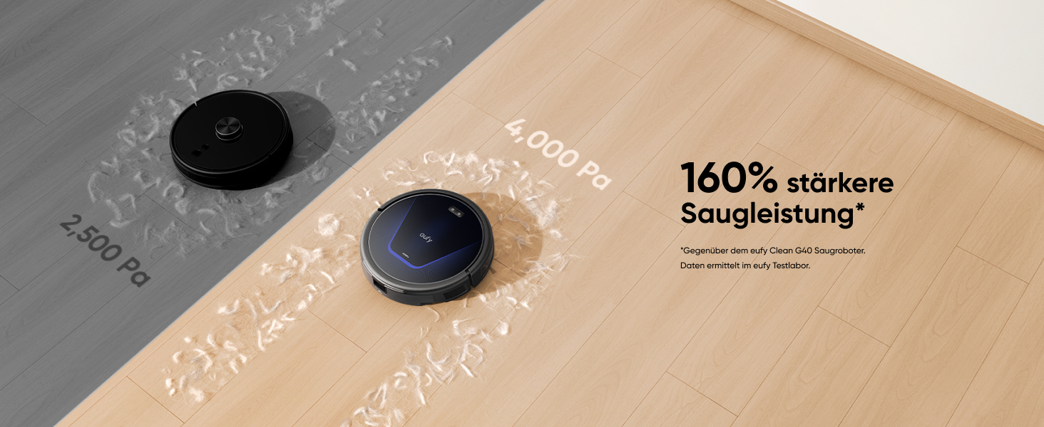 Робот-пилосос Eufy G50: потужність 4000Pa, динамічна навігація, ультратонкий (85 мм), Pro-розчісування, турбощітка, ідеально для шерсті тварин та твердих підлог