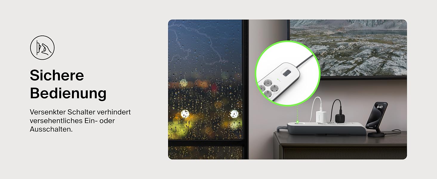 Мережевий фільтр Belkin з USB, 8 розеток, 2.4A, 2м кабель, для дому та офісу