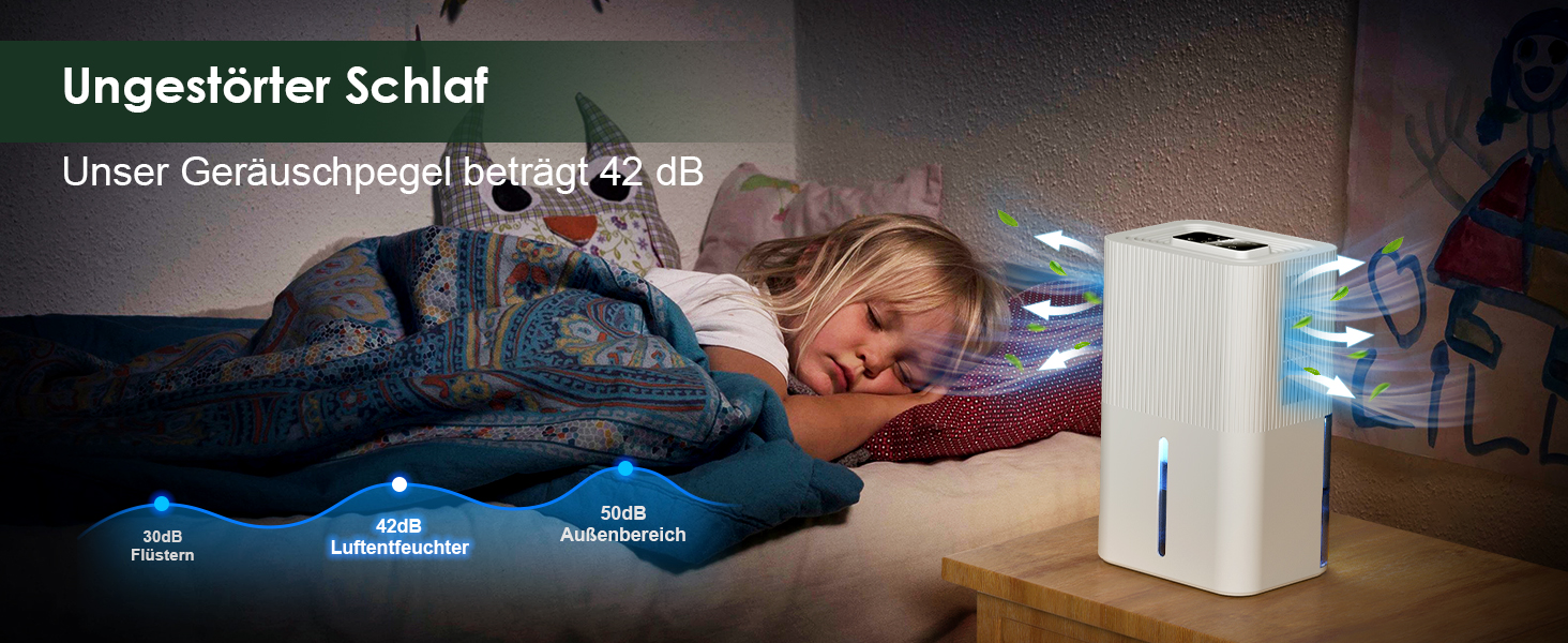 Електричний осушувач повітря 2700 мл з нічним світлом, таймером та автоматичним вимкненням - для дому, ванної кімнати, підвалу