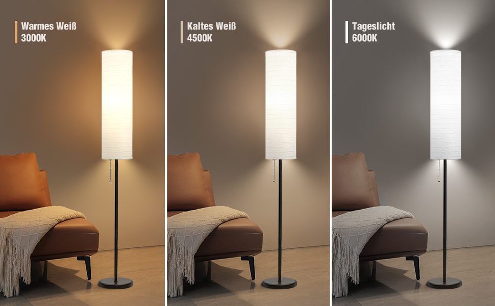 Стійка лампа GyroVu для вітальні, 65 дюймів, висока лампа для спальні з паперовим абажуром, 3 колірні температури, чорно-білий колір (лампочка в комплекті)