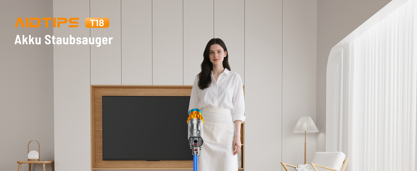 Бездротовий акумуляторний пилосос 600W з потужністю всмоктування 50KPA, 70 хвилин роботи, великий пилозбірник 1,8L, антизаплутана щітка, 8-рівнева фільтрація, підходить для твердих поверхонь, килимів та шерсті тварин, колір - блакитний