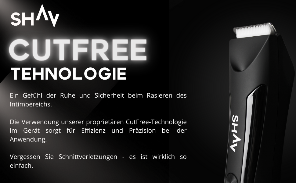 Електричний тример для тіла та інтимної зони чоловічий SHAV CutFree™ з вологостійким корпусом та змінними керамічними лезами