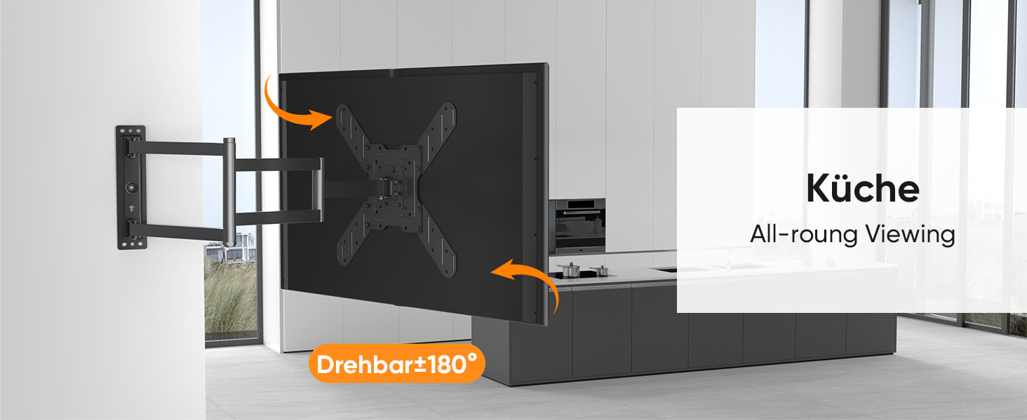 Кронштейн для телевізора FORGING MOUNT поворотний 26-65 дюймів, VESA 400x400, до 35 кг, подовжений