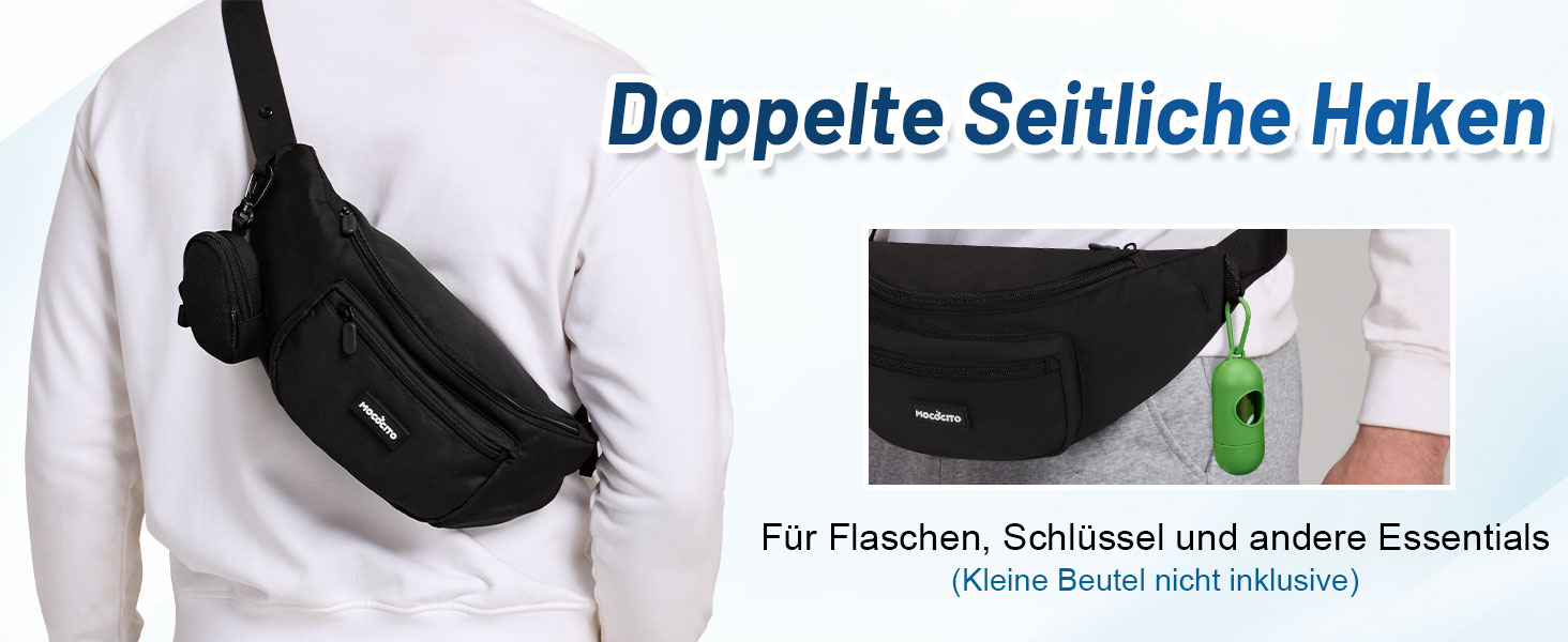 Поясна сумка для жінок та чоловіків, чорна, водонепроникна, 4L, для бігу, спорту, подорожей, активного відпочинку, фітнесу, з дощовиком