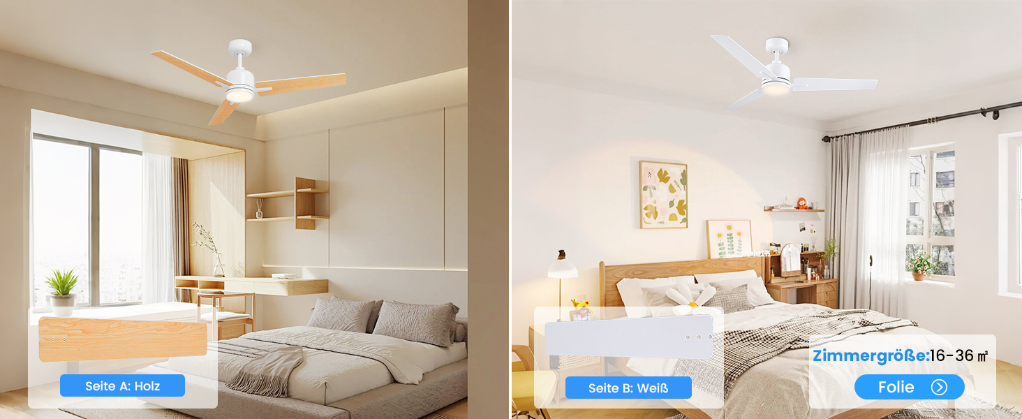 Deckenventilлятор Newday з підсвіткою та пультом керування, 122 см, дерев'яний, з DC мотором, для спальні/вітальні