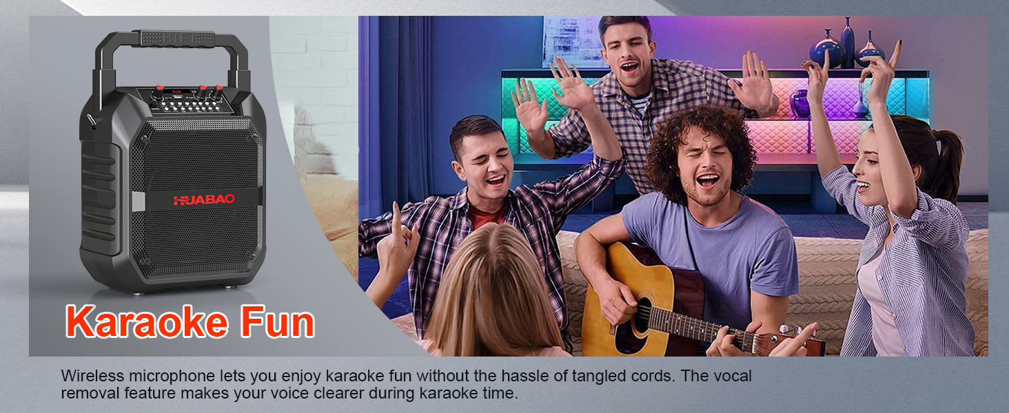 Портативна караоке-машина з Bluetooth, мікрофоном та підключенням TF/USB/FM/AUX для дому та вечірок (2 мікрофони)