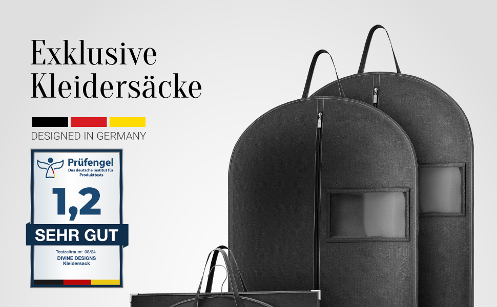 Набір 2 шт. мішки для одягу 120x60 см, мотоотанові - захисні мішки для одягу на блискавці для зберігання - чохли для одягу для XXL костюмів, пальто, курток - мішки для одягу, сумка для костюма, сумка для сорочок 120x60 см (без аксесуарів) 2 шт. - Чорний