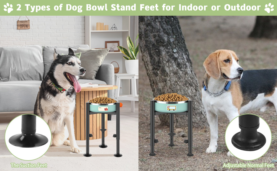 Підставка для миски для собак з принтом лапи, регульована по висоті (3 положення), металева, для маленьких, середніх та великих собак (лише підставка)