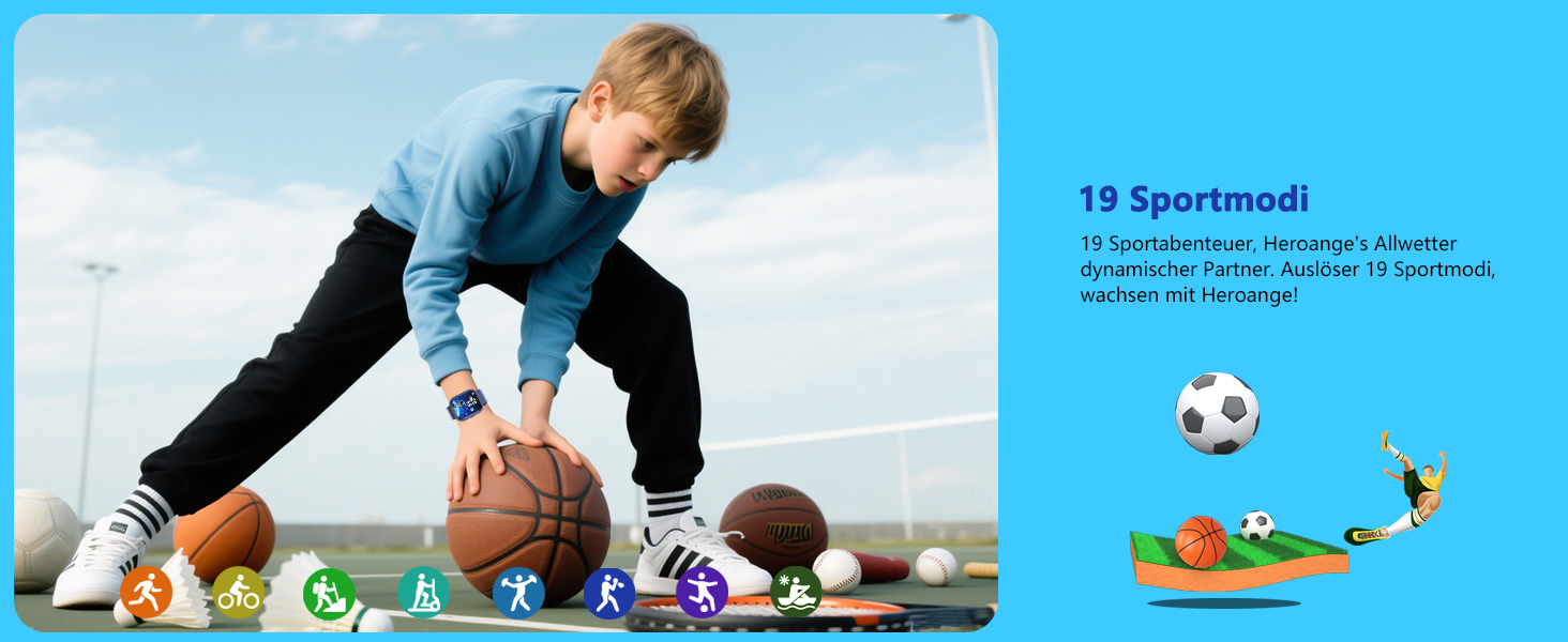 Дитячий розумний годинник Kinder Smartwatch для дівчаток та хлопчиків, водонепроникний (IP68), фітнес-трекер з пульсометром, монітором сну, іграми-пазлами та додатком, подарунок для підлітків 6+ (блакитний)