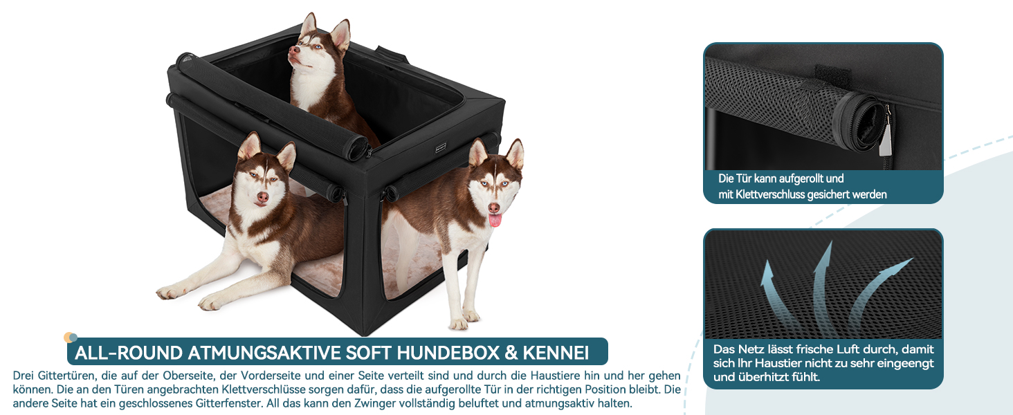 Клітка для собак Petsfit, велика, розкладна, чорна, 90x61x58 см, з підстилкою