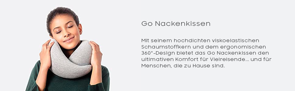 Подушка для шиї Ostrichpillow Go - з Memory Foam, ергономічний дизайн, синій колір, у комплекті сумка, знімний чохол