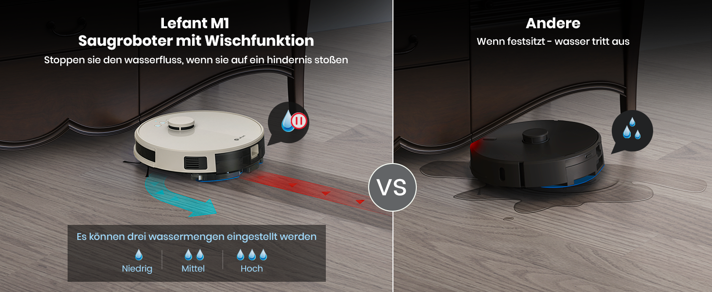 Робот-пилосос LEFANT M2Plus з функцією миття, 6000Pa, LiDAR-навігація, самоочищення, ідеальний для шерсті тварин, білий (M1-C)
