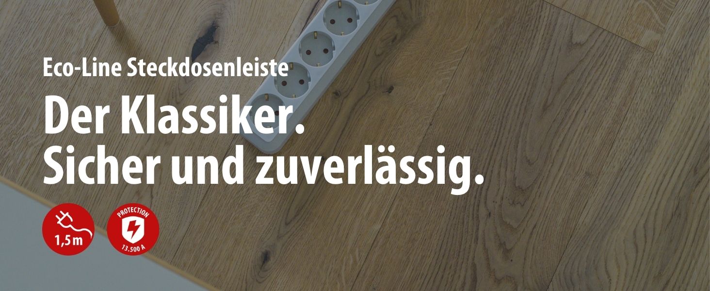 Бренненштуль Eco-Line Розподільний блок 6 розеток з захистом від перенапруги (сірий)