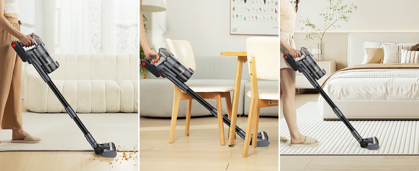 Бездротовий пилосос Linkifly A11: потужний акумуляторний пилосос, 600 Вт, 48 кПа, 60 хв роботи, технологія Anti-Tangle, для твердих підлог, килимів та плитки