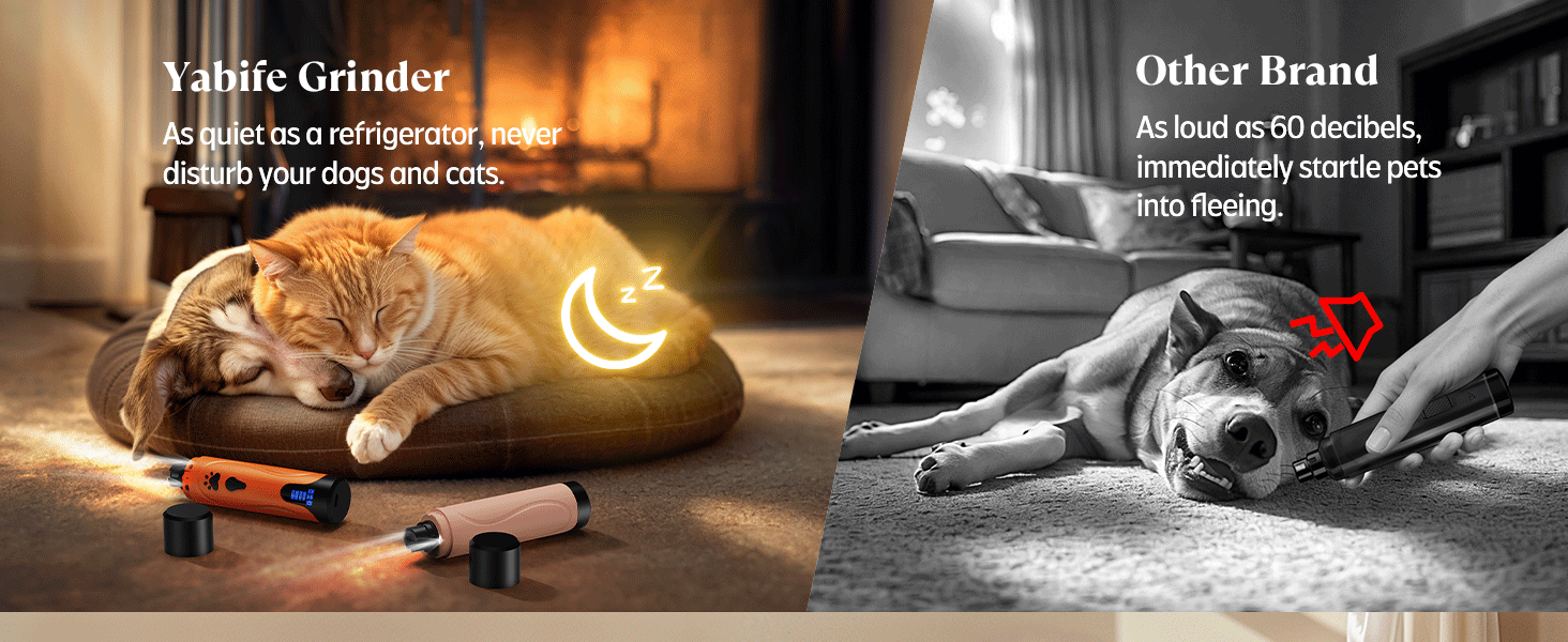 Електричний точилка для кігтів собак YABIFE - тиха, 3 швидкості, для маленьких та великих собак та котів