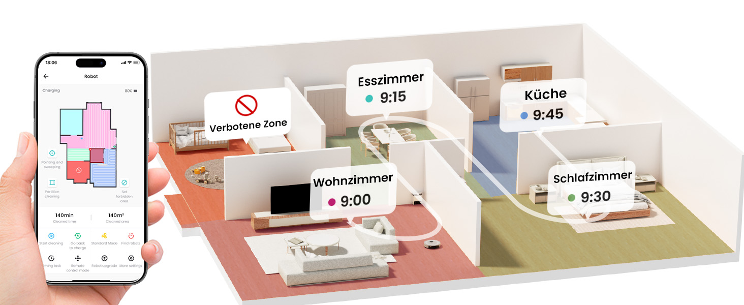 Робот-пилосос LEFANT M2 Pro з автоматичною системою викачування пилу, лазерною навігацією та картографією, індивідуальним налаштуванням, уникненням перешкод, ідеальний для видалення шерсті тварин. Білий/Сірий