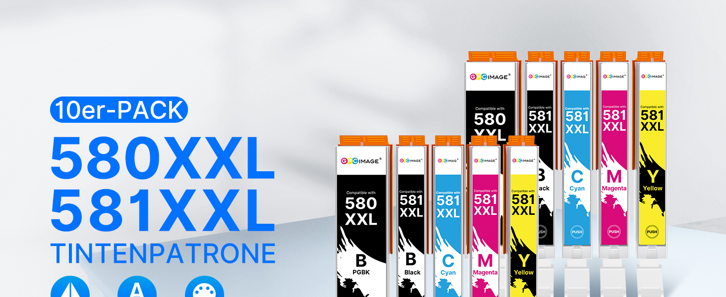 Картриджі для принтера Canon 580 XXL та 581 XXL (сумісні), для Canon PIXMA TR8550