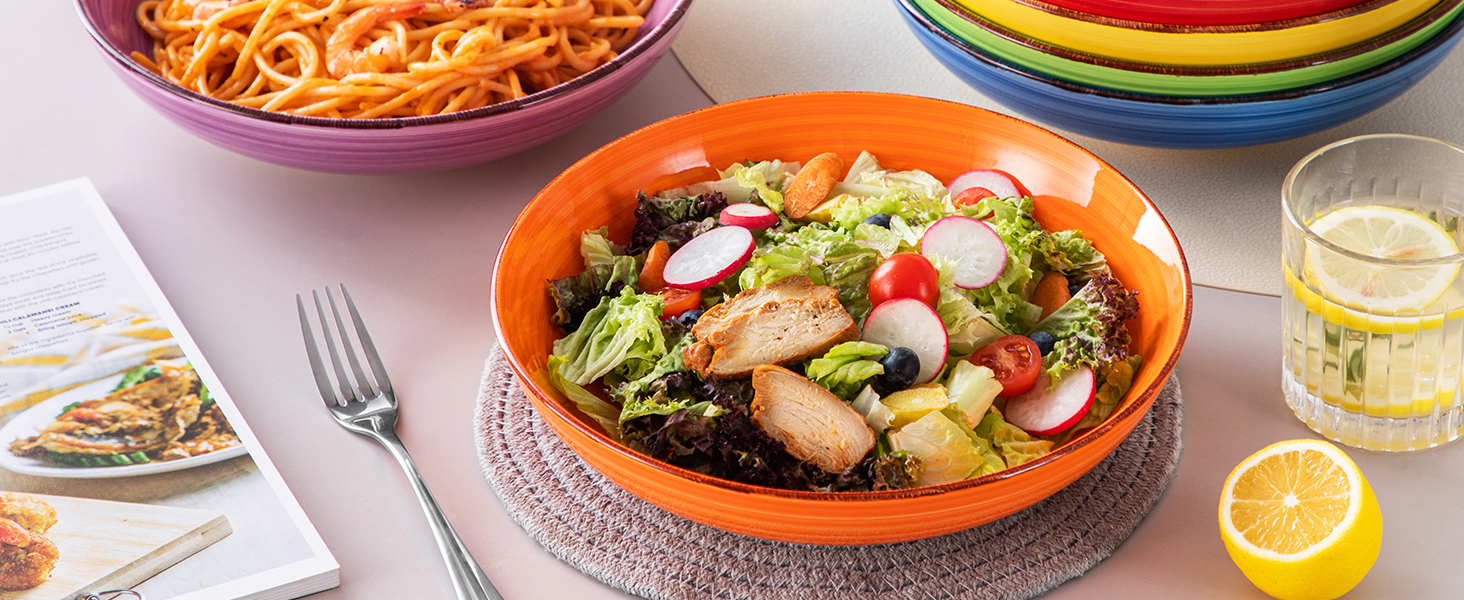 Набір супових тарілок Vancasso Bonita (6 шт.) з кераміки: супові, для пасти, спагеті, рамен, салати