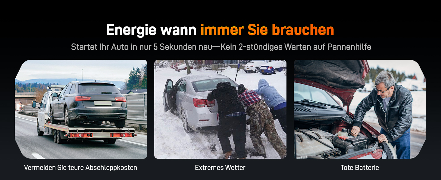 WOLFBOX 4000A Пускозарядний пристрій з компресором 160PSI, 12V, 65W, 88.8Wh, для бензинових/дизельних двигунів 10L, LED-ліхтар, кабелі, 4000A