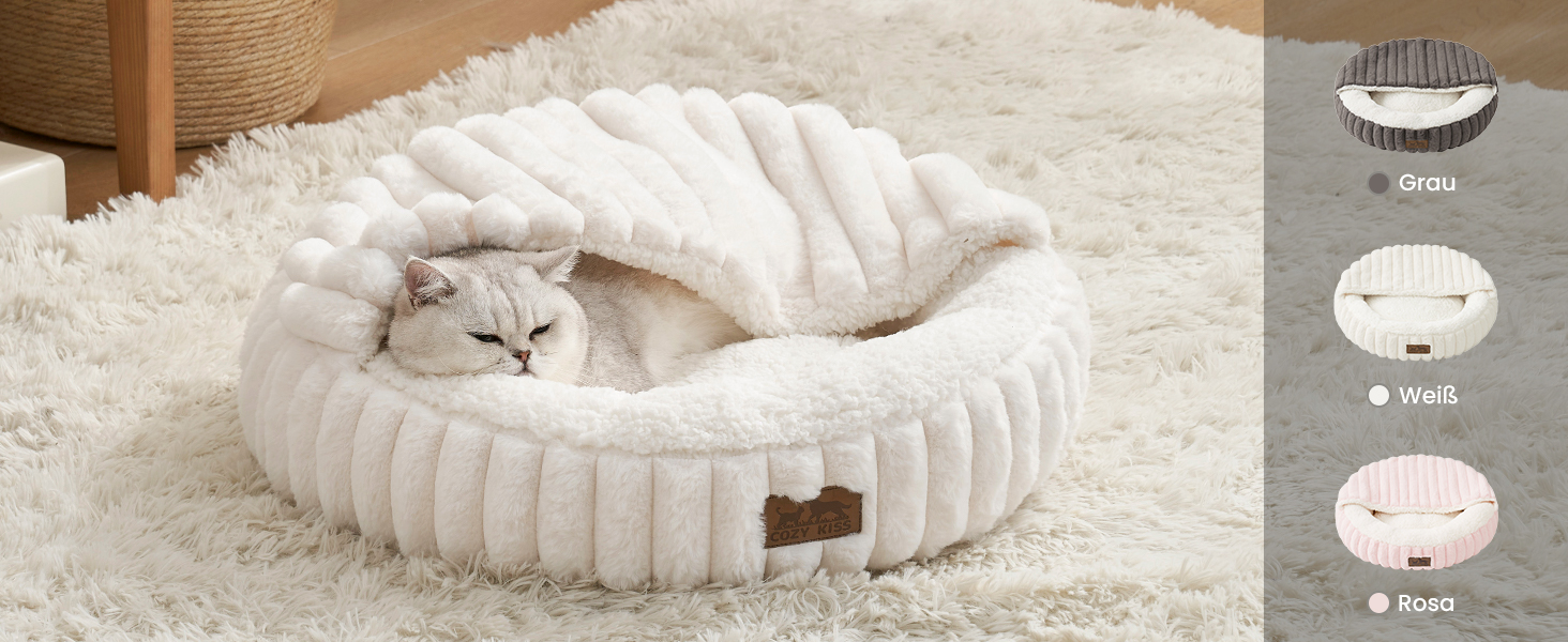 Килимок для котів з ковдрою, круглий, плюшевий, антистресовий, для котів та маленьких собак. М'який доунат-ліжко з миючого штучного хутра та неслизьким дном (58x58x15 см, сірий)