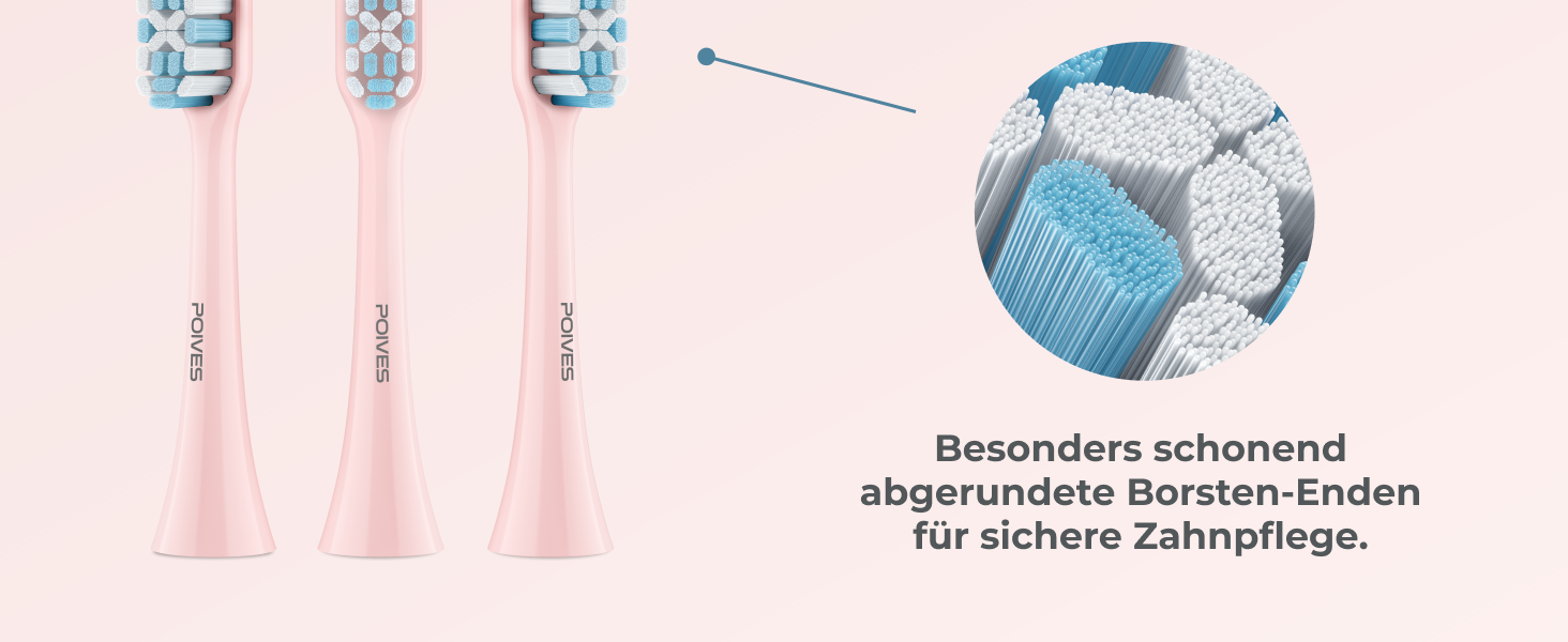 Електрична зубна щітка POIVES P1 Pro з датчиком тиску, 72000 рухів, 4 роки гарантії, 111 днів без ризику, тривалий час роботи акумулятора, колір Midnight Blue (Perlmutt Rosa)
