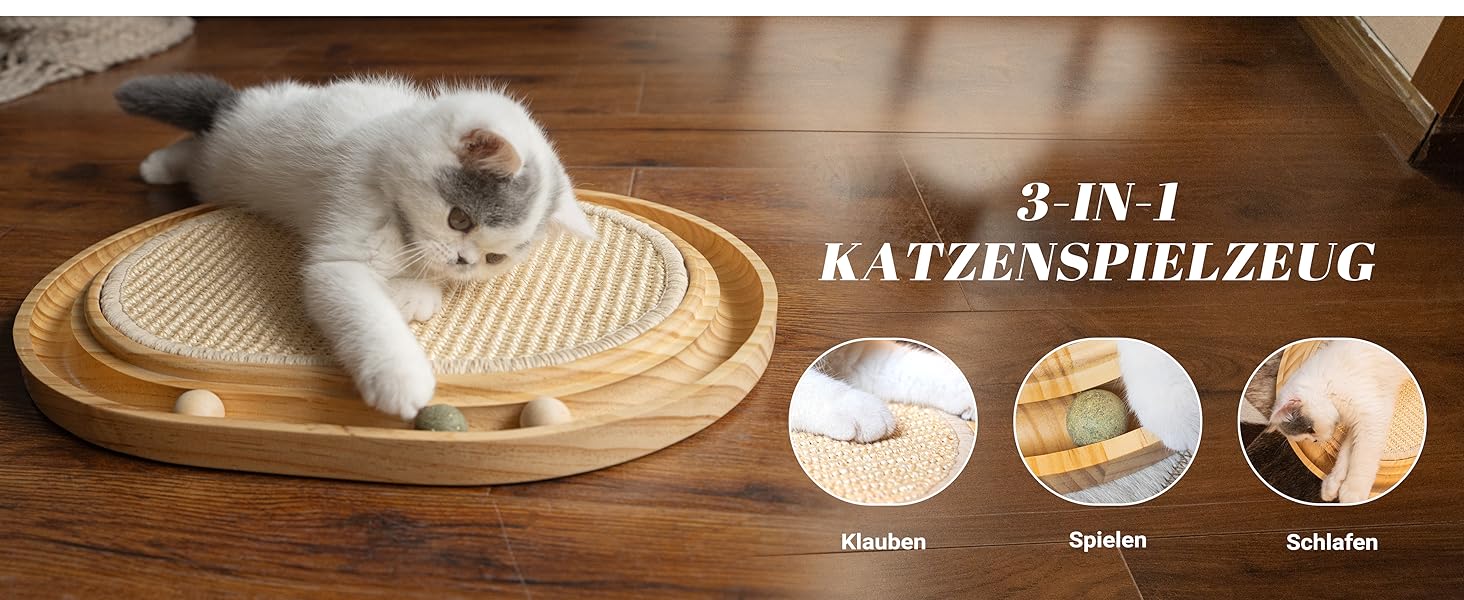 Кігтеточка CheerPals 2-в-1 для котів з натурального сизалю та м'яти, 43x33x3 см