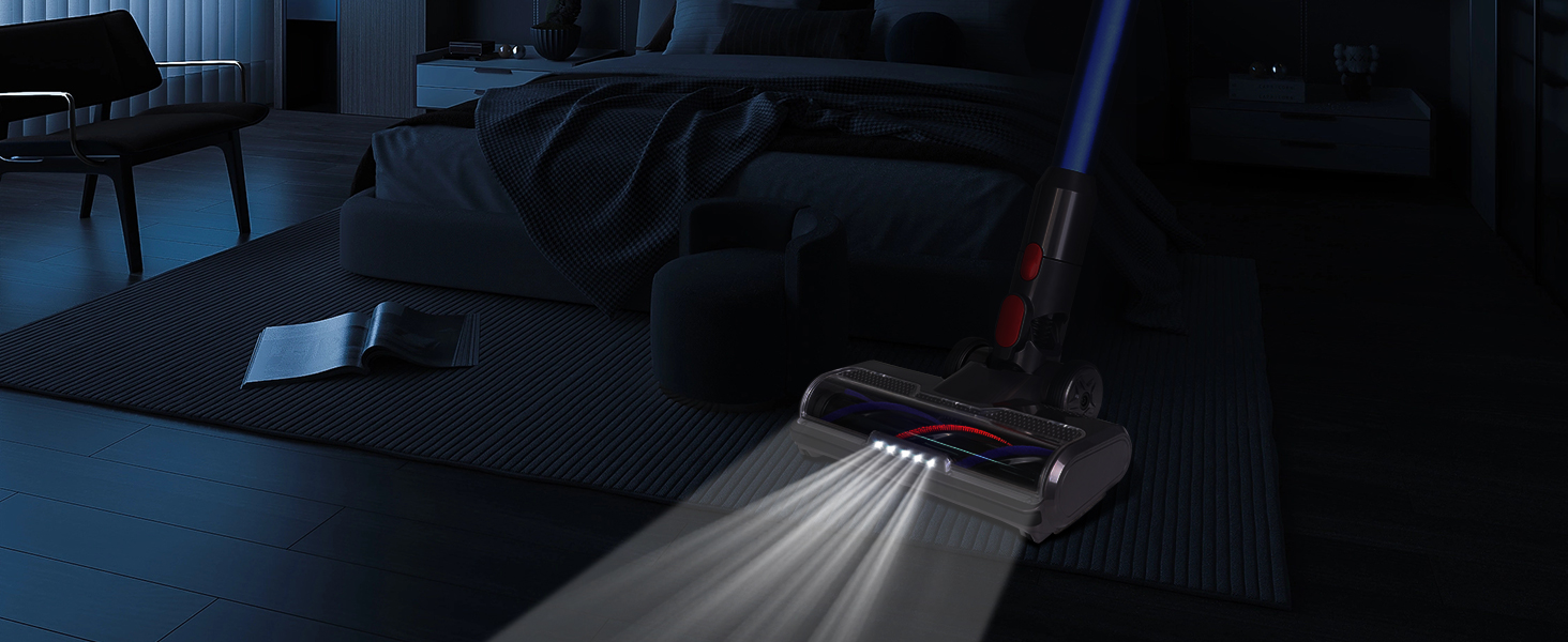 Насадка для пилососа Dyson V7 V8 V10 V11 V15 FEVORCS з підсвічуванням для твердих поверхонь та килимів