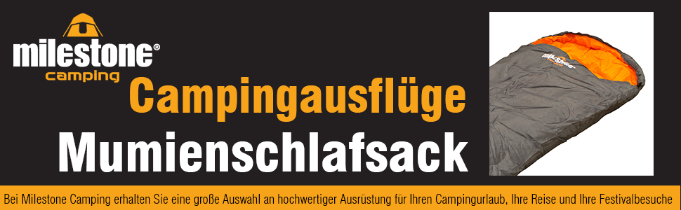 Спальний мішок Milestone Camping Mumienschlaфack, сірий & оранжевий, для одного, зручний та портативний, з сумкою, водонепроникний, 2 сезони, для одного, односпальний